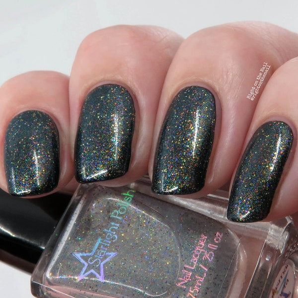 Phantasmal Chimera Wishes Top Coat - Multi Color Shifting Shimmer, Multichrome Glitter, Polish, Indie Nail Lacquer, Starlight and Sparkles