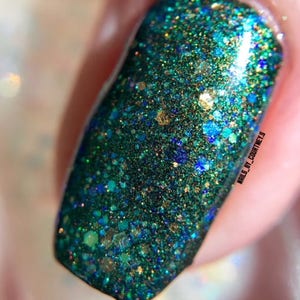 Chimera Aurora Top Coat Multi Color Shifting Shimmer, Iridescent Glitter, Effect Topper Polish, Indie Nail Lacquer, Starlight and Sparkles image 7
