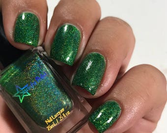 Kelpie Glamour - Green Holographic Color Shifting Polish, Teal to Violet Shimmer, Indie Nail Lacquer, Holo, Starlight and Sparkles