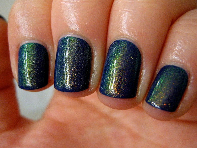 Dragon Top Coat scintillement de changement de couleur or à vert, vernis Duochrome, laque à ongles indie, euphorie liquide, lumière des étoiles et étincelles image 8