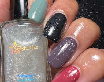 Diamond Top Coat White Shimmer Polish, Effect Topper, Sparkle