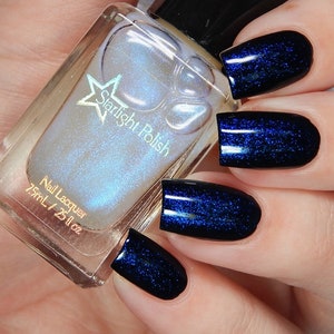 Phantom Top Coat Color Shifting Blue to Purple Shimmer, Duochrome Polish, Indie Nail Lacquer, Mythological, Starlight and Sparkles image 4