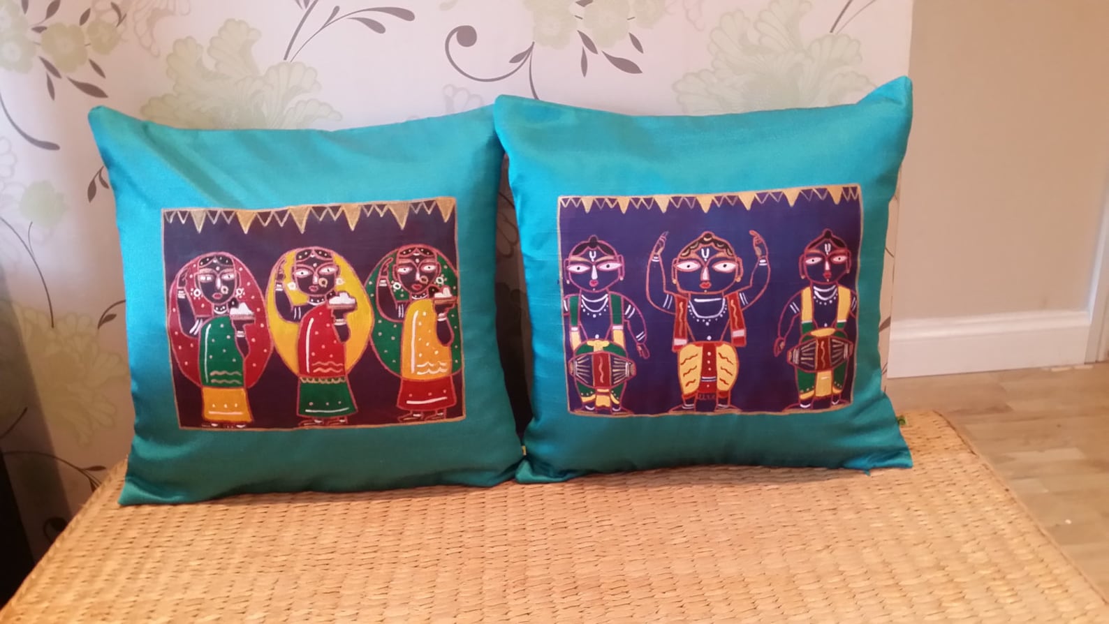 Handpainted Warli and Madhubani Cushion Covers Etsy UK