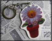 Shrink Plastic Lazy Daisy Keyring Keychain