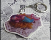 Shrink Plastic Mermaid & Chips Keyring