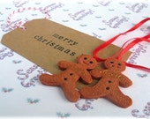 Personalised Gingerbread Man Christmas Tree Decoration Polymer Clay Ornament