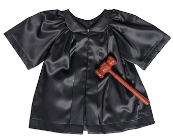 Judge Robe Costume - Infant & Toddler (0 - 5T) Black Gown- optional Custom Font, Toy Gavel and/or Lace Dissent Collar - choir robe