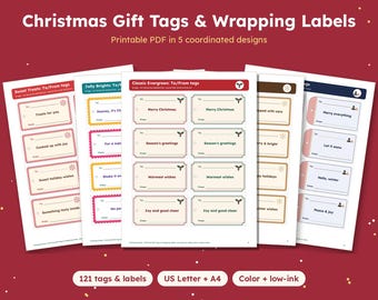 Christmas Gift Tags Printable, To From Gift Tags, Do Not Open Until Christmas Tags & Gift Bag Labels, Teacher, Neighbor, Fold Over Tags, PDF