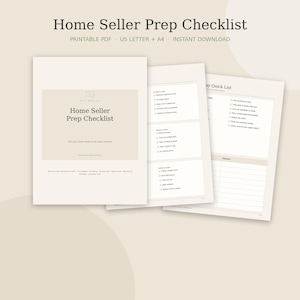 Home Selling Checklist Printable, Get Ready to List, Declutter by Room, Curb Appeal, Open House Prep, PDF Letter A4