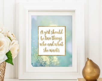 Dorm Decor - Quote for Girls - Home Office Decor - Girl Power Print - Instant Download - Inspirational Quote Printable - Quote Printable