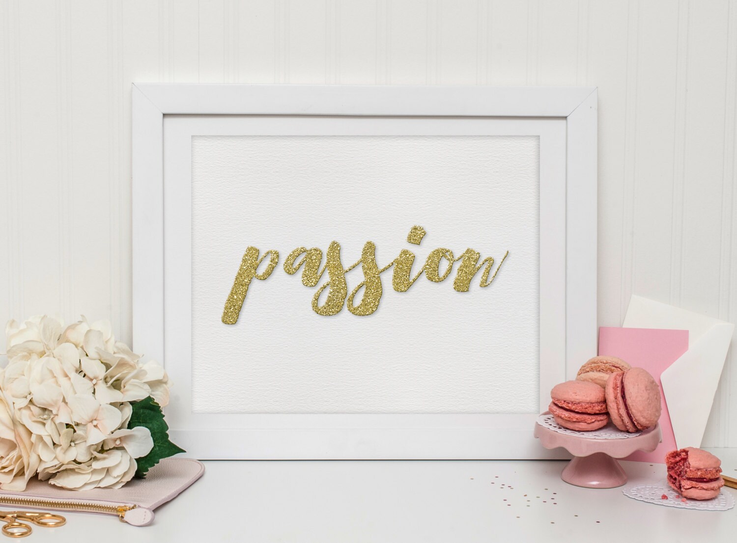 Wall Art Print Gold Faux Glitter Print Typography Quote Etsy