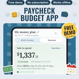 Paycheck Budget App | Biweekly Budget Planner, Bill Calendar, Debt Payoff, Savings Goals, Works Offline, Free Demo
