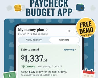 Paycheck Budget App | Biweekly Budget Planner, Bill Calendar, Debt Payoff, Savings Goals, Works Offline, Free Demo