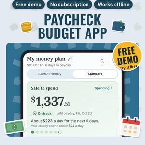 Paycheck Budget App | Biweekly Budget Planner, Bill Calendar, Debt Payoff, Savings Goals, Works Offline, Free Demo
