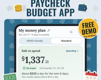 Paycheck Budget App | Biweekly Budget Planner, Bill Calendar, Debt Payoff, Savings Goals, Works Offline, Free Demo