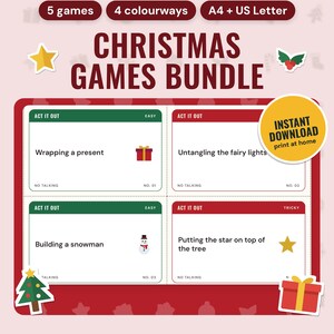 Christmas Games Bundle UK | Quiz, Bingo, Charades, Most Likely To, Word Scramble, Printable Family Games