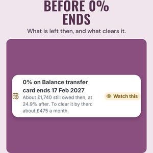 0% on the balance transfer card ends 17 Feb 2027: about £1,740 still owed then, about £475 a month clears it