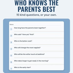 Who knows the parents best quiz in Sky, starting with how long the parents have been together and who said I love you first.