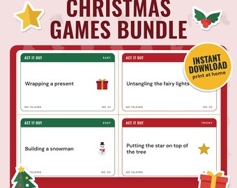 Christmas Games Bundle UK | Quiz, Bingo, Charades, Most Likely To, Word Scramble, Printable Family Games