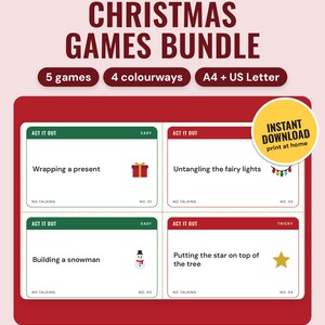 Christmas Games Bundle UK: main listing photo showing the product with an 'Instant download' badge. Digital product from Neat Wren Studio.