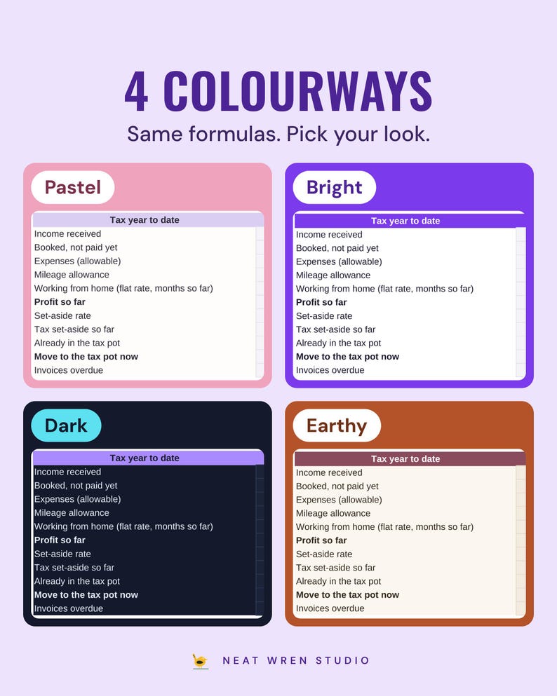 The photographer hub in four colourways: Pastel, Bright, Dark and Earthy