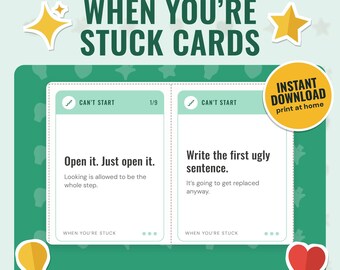 ADHD Task Initiation Cards | 54 When You're Stuck Prompts, 6 Printable Decks, 30 Phone Wallpapers