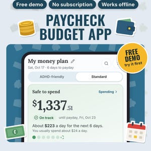 Paycheck Budget App | Biweekly Budget Planner, Bill Calendar, Debt Payoff, Savings Goals, Works Offline, Free Demo