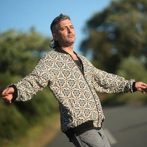 Mens Bomber Jacket,  Streetwear Style, Lightweight and Casual, Designer Look, Unique Print, Zip Up, Soft Feel, Perfect Gift for Him