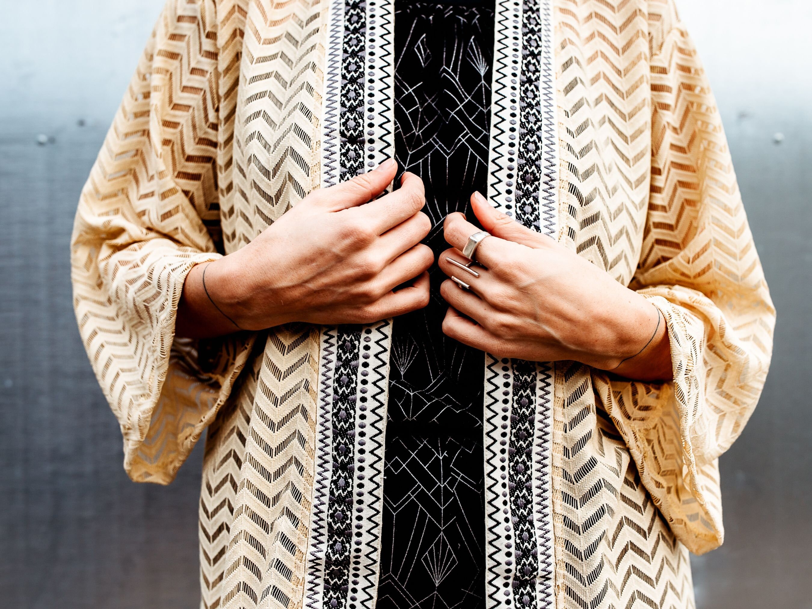 Long Boho Beige Sheer Kimono Maxi Women 