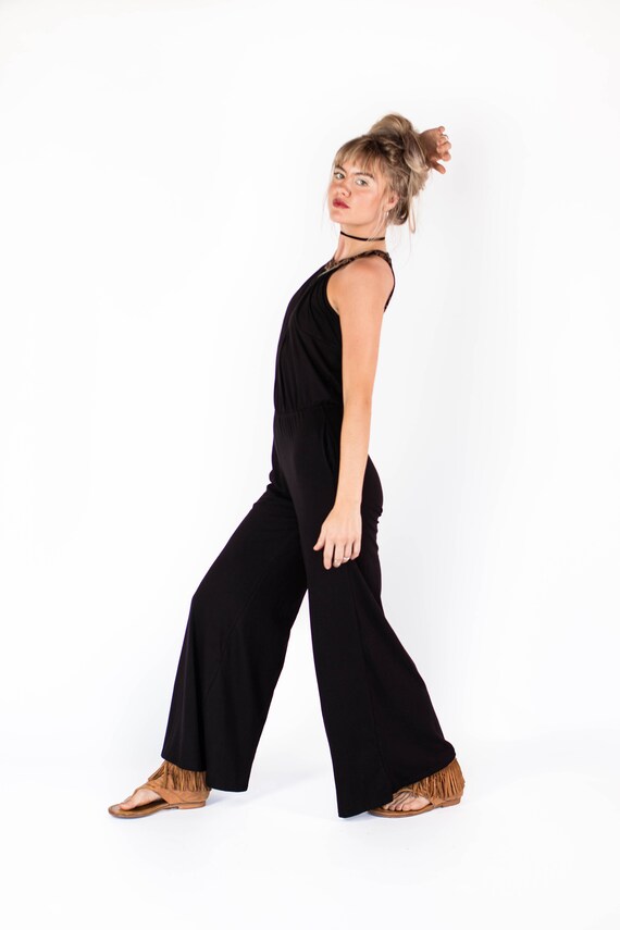 black long pants romper
