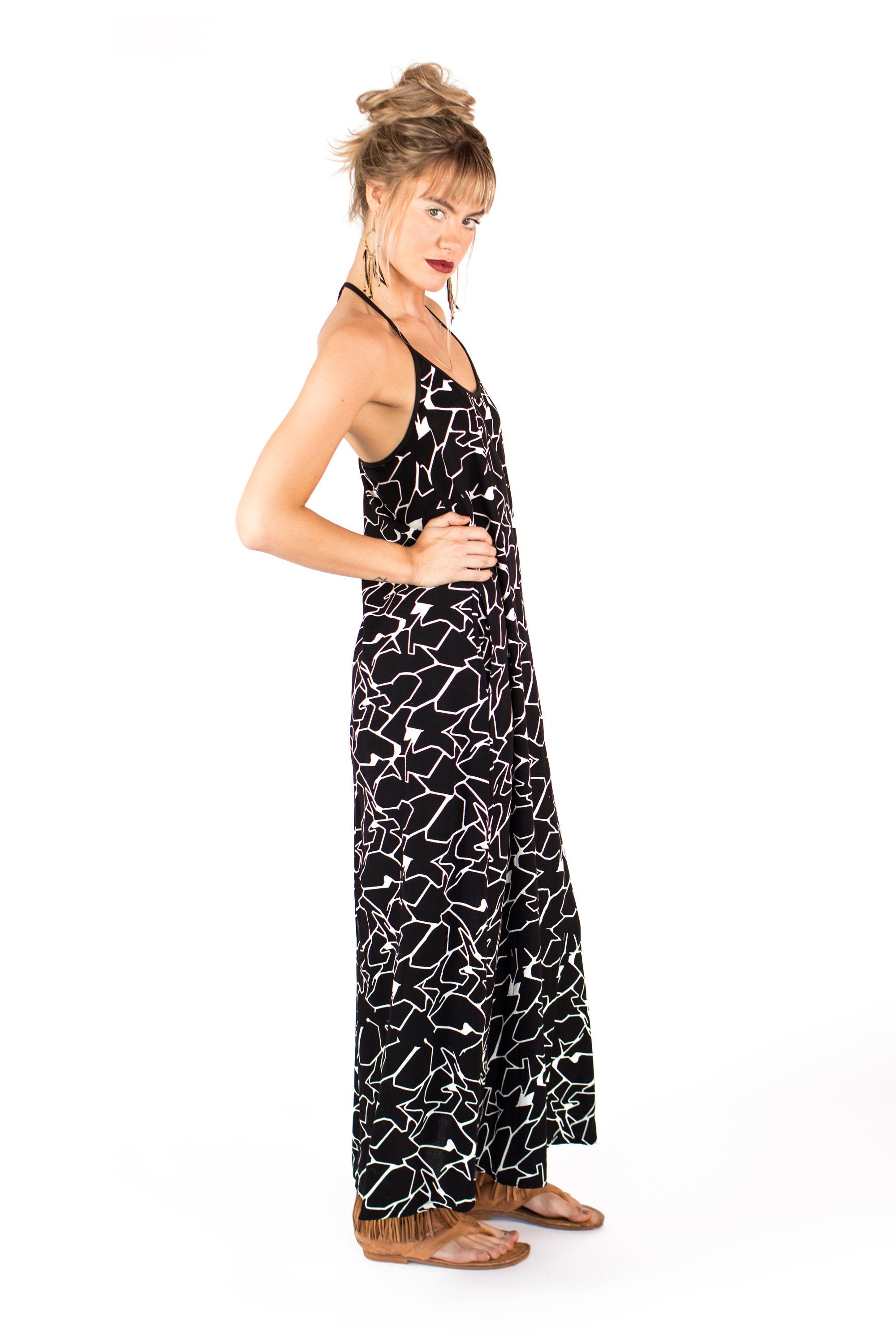 Spaghetti Strap Dress Cotton Maxi Dress Sleeveless Dress Etsy UK