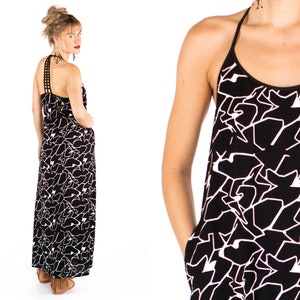 Spaghetti Strap Dress, Cotton Maxi Dress, Sleeveless Dress, Long Boho Maxi Dress With Pockets, Black Loose Maxi Dress, Spaghetti Maxi Dress