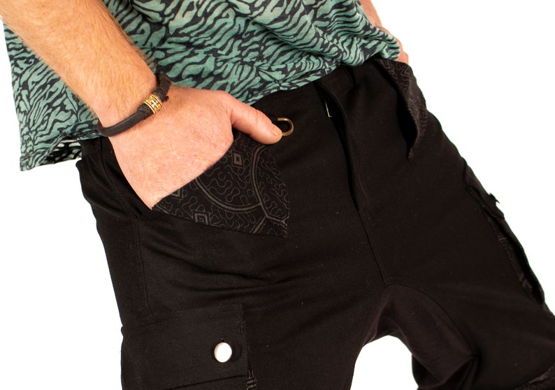 Mens Black Shorts Baggy Cargo Shorts Drop Crotch Shorts Etsy