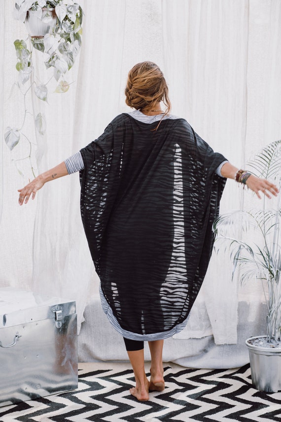 womens sheer kimono tops