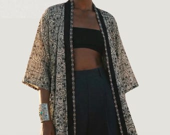 Boho Long Kimono Jacket – Lightweight Cover-Up, Layering for Any Season