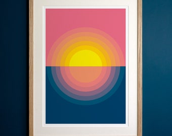 Sunset Print, Graphic Wall Art