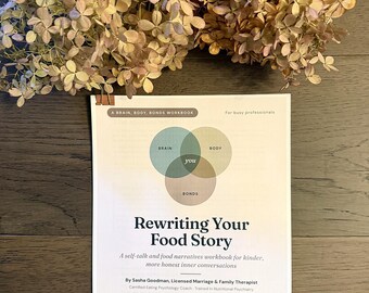 Inner Critic Workbook for Emotional Eating, Self-Talk Journal Prompts, Food Narratives Worksheets, Therapist Printable PDF