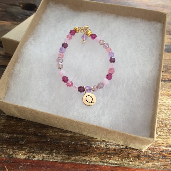 Items similar to Baby initial braceletbaby giftchild braceletnewborn