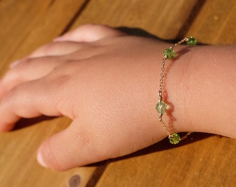Swarovski crystal and gold delicate bracelet for baby and child-birthstone jewelry-birthday gift girl-teen girl gift-baby bracelet