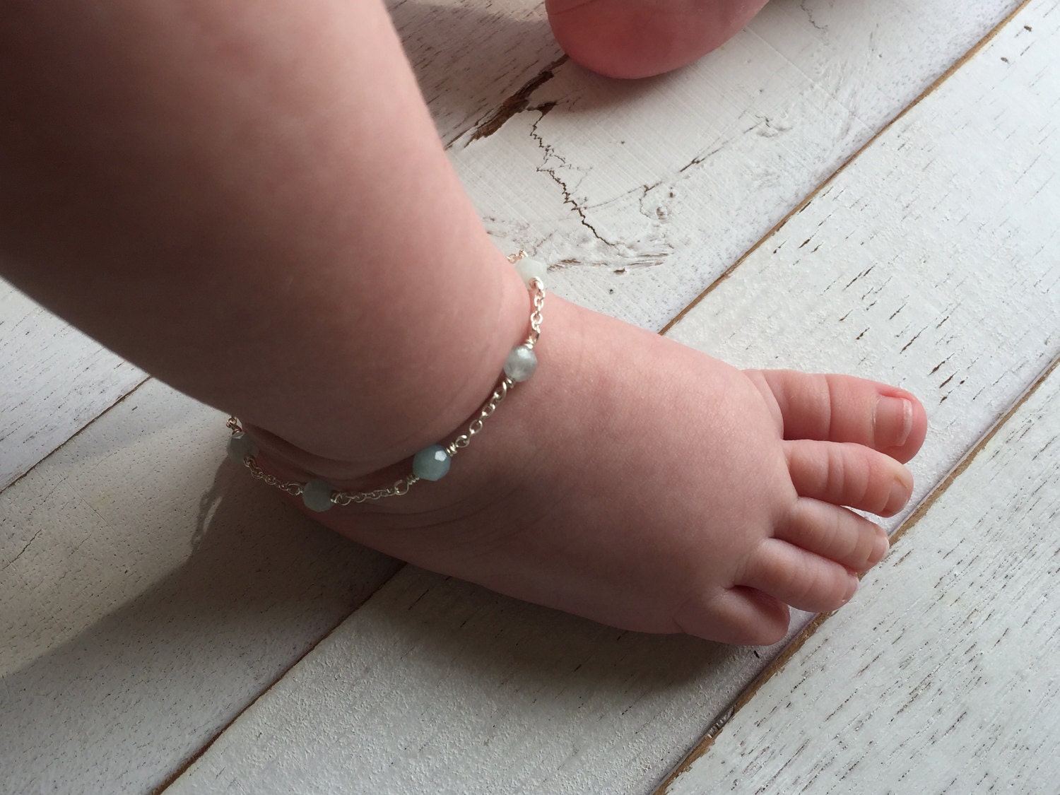 Aquamarine Baby Bracelet birthstone Jewelry newborn Jewelry