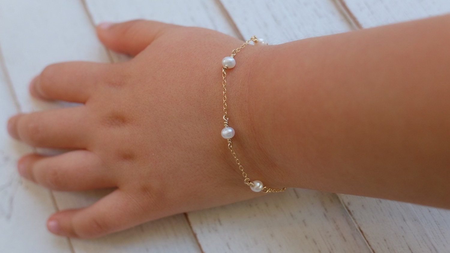 Buy Gold Beaded Bracelet for Child Baby Infant Girl Tween Teen W/ Initial &  Birthstone Charm, Personalized Jewelry W/ 4mm Round Beads Online in India -  Etsy