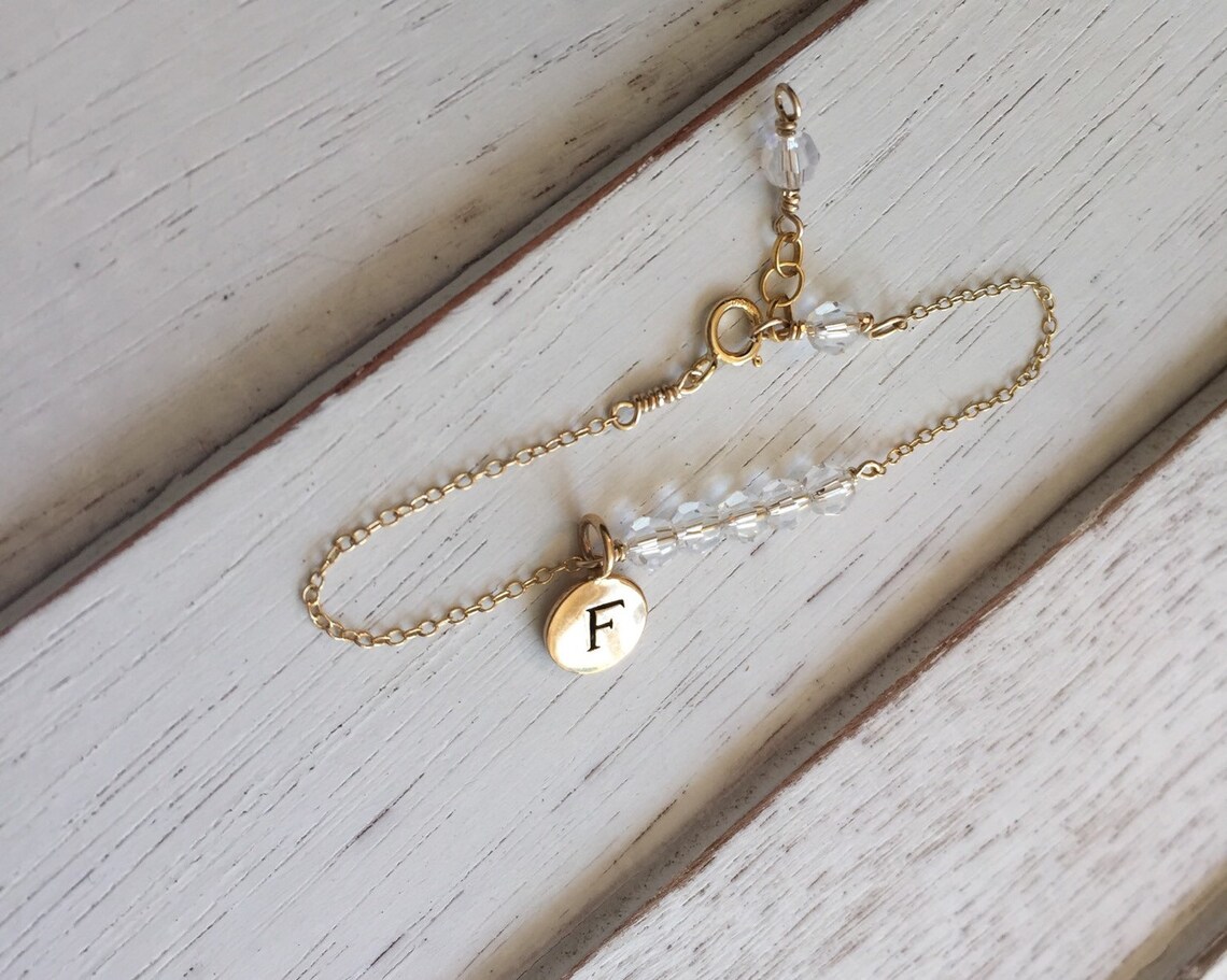 Baby charm braceletinitial braceletgold baby Etsy