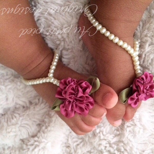 Baby barefoot sandals,baby girl gift, baptism shoes,baby shower gift, photo prop-toddler-girls-birthday outfit-infant shoes