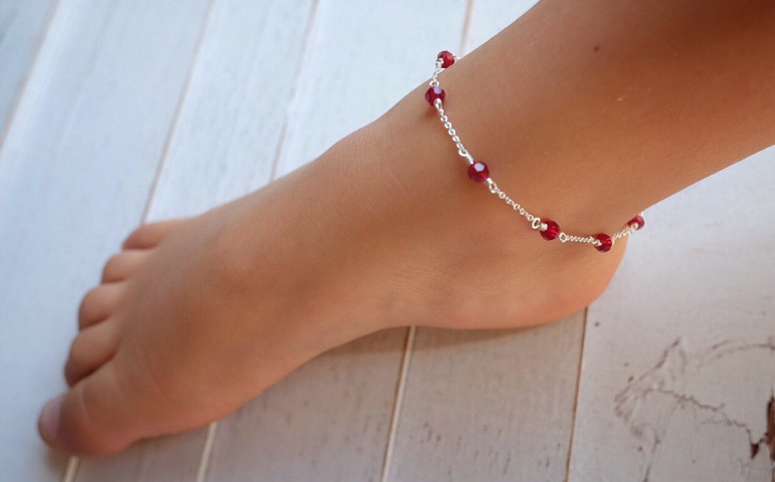 Baby Ankle Braceletbirthstone Jewelrybaby Braceletnewborn Etsy