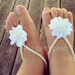 Baby barefoot sandals , baby girl, baby shoes ,baby jewelry ,baptism ,christening gift, baby shower gift , white baby barefoot sandals 