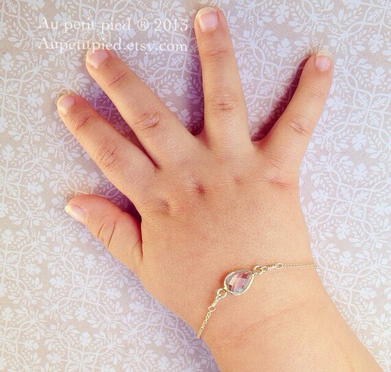 Items similar to Baby bracelet birthstone jewelry amethyst