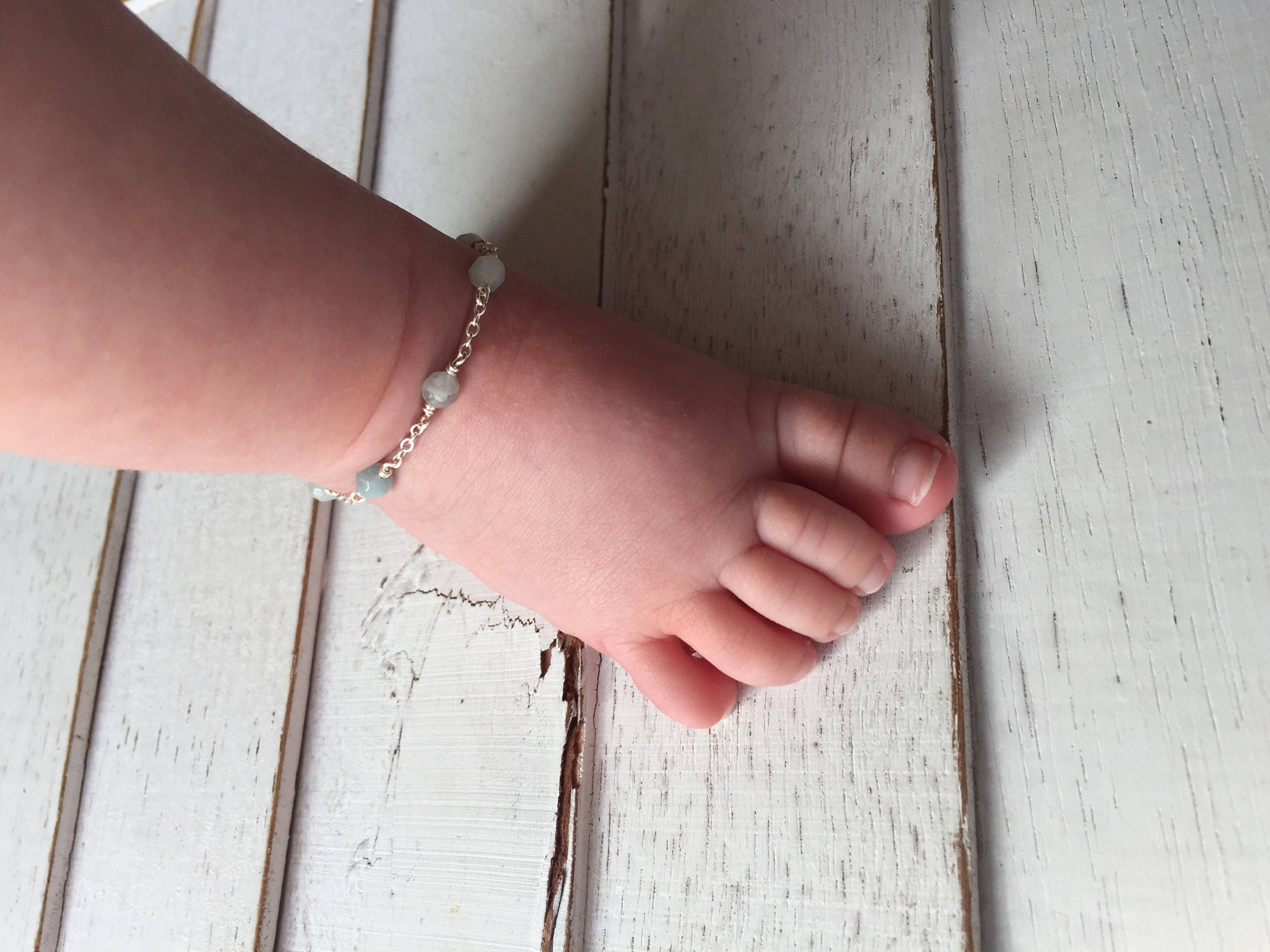 Pulsera de tobillo tobillera-bebé de bebé turquesa joyas Etsy España