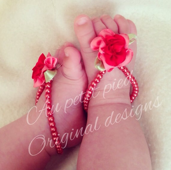 Items similar to Baby barefoot sandals Foot jewelry Baby girl infant