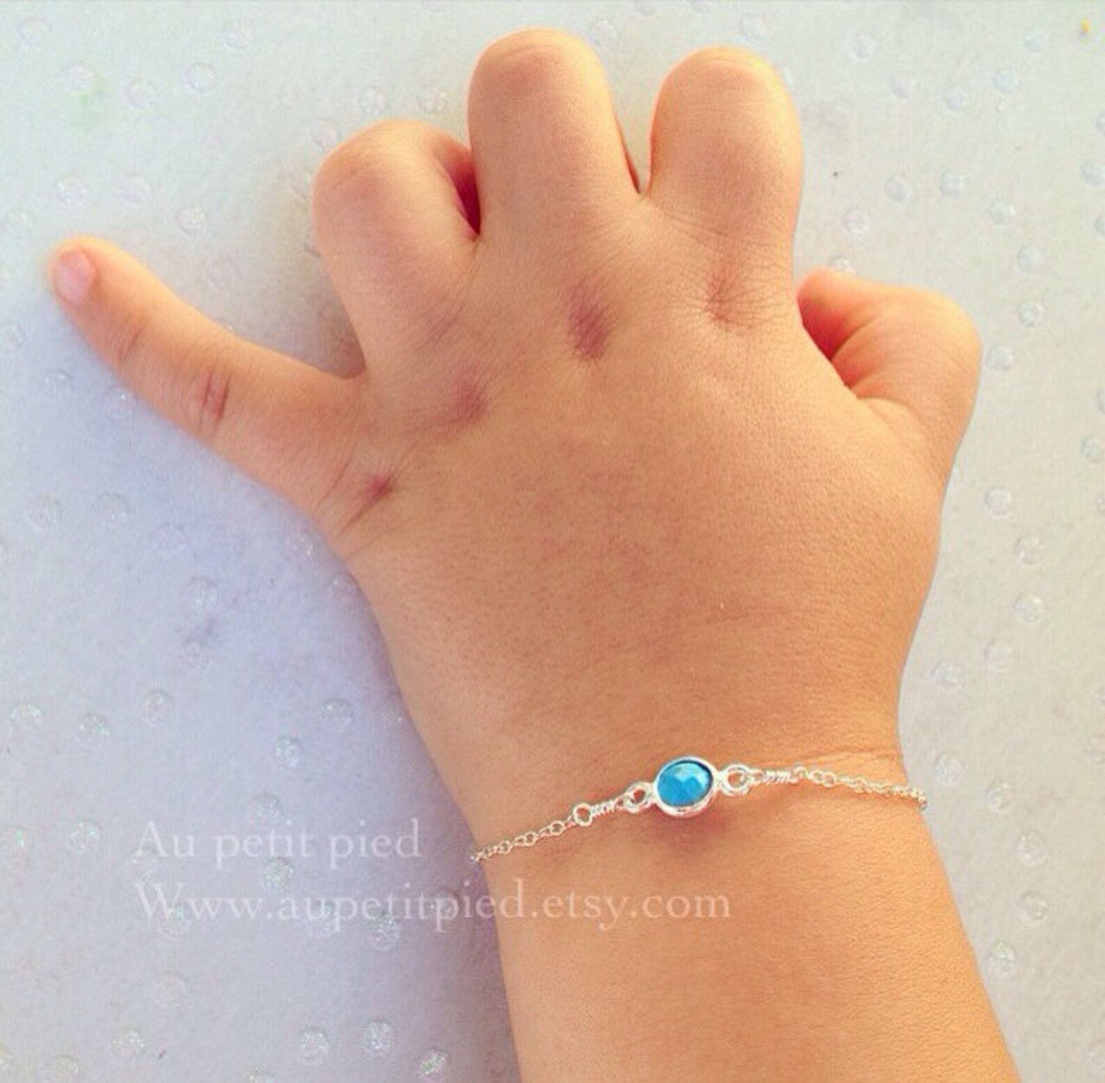 Aquamarine Baby Bracelettoddler Braceletbaby Giftbaby Etsy