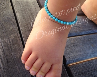 Turquoise Bracelet,Baby boy Bracelet,Kids Bracelet,toddler bracelet, Baby boy gift,baby girl gift,newborn bracelet-jewelry keepsake child